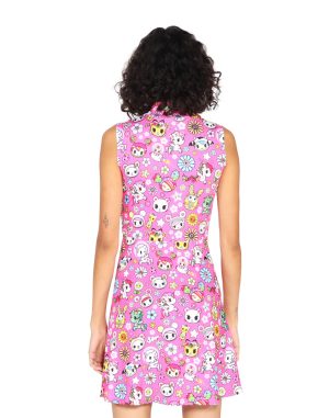 Super Bloom Mock Neck Skater Dress