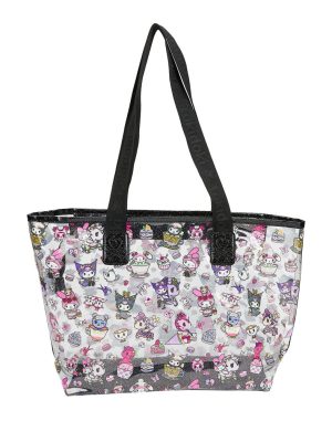 tokidoki x Kuromi & My Melody Garden Party Clear Zip Tote Bag