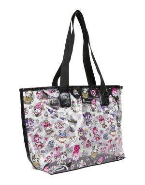 tokidoki x Kuromi & My Melody Garden Party Clear Zip Tote Bag